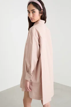 Abito a camicia con spacchi - Rosa