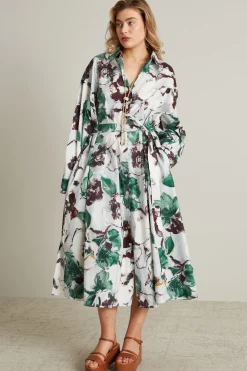 Abito a camicia - Verde Marrone Bianco