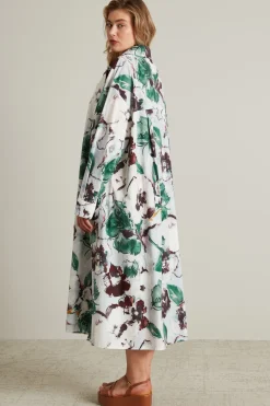 Abito a camicia - Verde Marrone Bianco