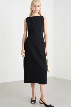 Abito a clessidra in jersey crepe - Nero