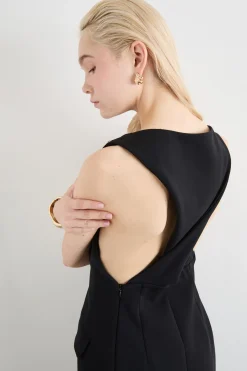 Abito a clessidra in jersey crepe - Nero