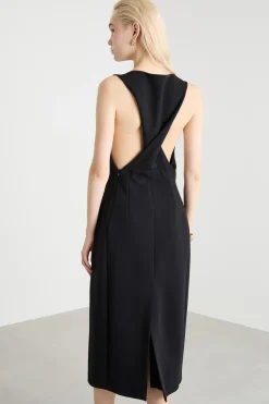 Abito a clessidra in jersey crepe - Nero