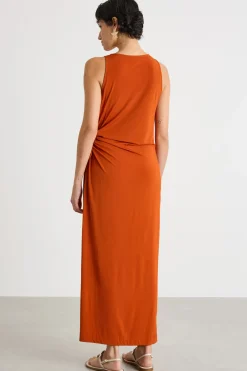 Abito aderente con cut-out - Arancione