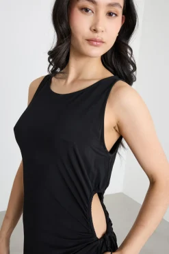 Abito aderente con cut-out - Nero