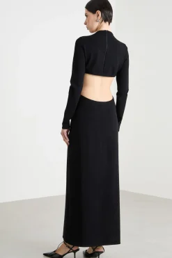 Abito aderente con cut-out sul retro - Nero