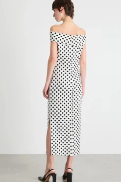 Abito aderente in jersey - Bianco Nero