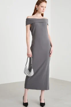 Abito aderente in jersey - Grigio