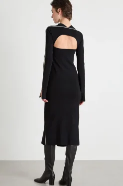 Abito aderente in maglia - Nero Bianco