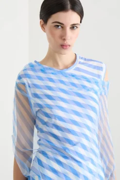 Abito a doppio strato - Azzurro Bianco