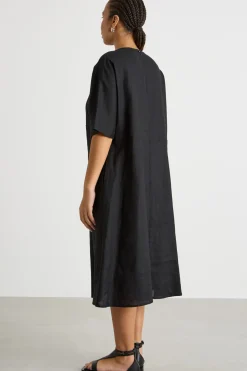 Abito ampio con lacci - Nero