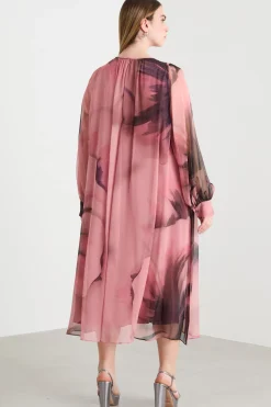 Abito ampio in georgette - Rosa Nero