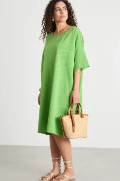 Abito ampio in jersey - Verde