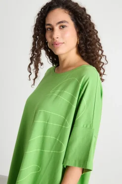 Abito ampio in jersey - Verde