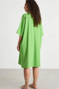 Abito ampio in jersey - Verde