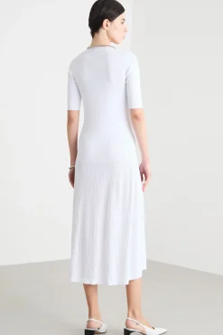 Abito a sirena in maglia - Bianco