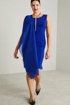 Abito a tubino in cady stretch - Bluette
