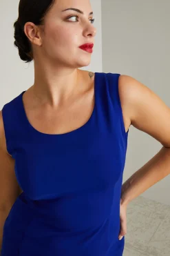 Abito a tubino in cady stretch - Bluette