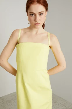 Abito bustier con spacco - Giallo Limone