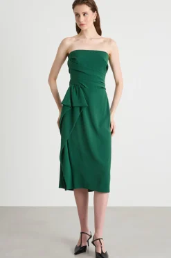 Abito bustier in cady - Verde