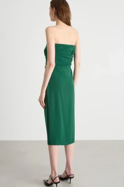 Abito bustier in cady - Verde
