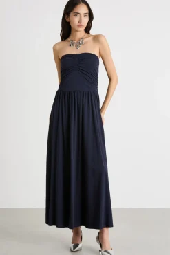 Abito bustier in jersey - Blu