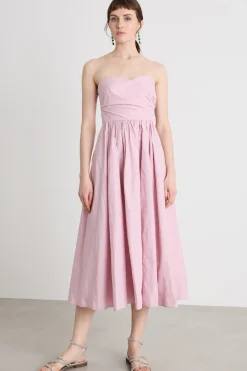 Abito bustier in taffetà - Rosa