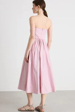 Abito bustier in taffetà - Rosa