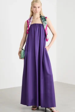 Abito bustier in twill - Viola
