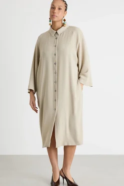 Abito chemisier ampio - Beige