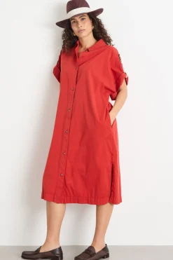 Abito chemisier ampio - Rosso