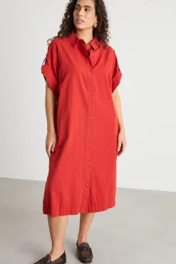 Abito chemisier ampio - Rosso