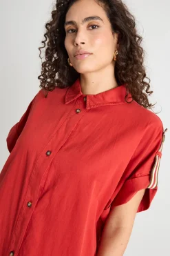 Abito chemisier ampio - Rosso