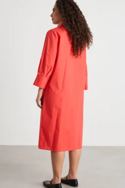 Abito chemisier con cintura - Rosso