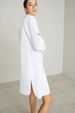 Abito chemisier con coulisse - Bianco