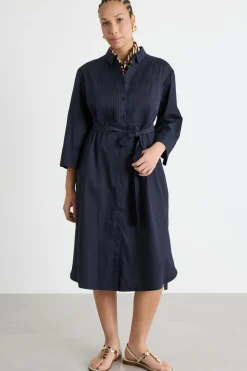 Abito chemisier con plastron - Blu