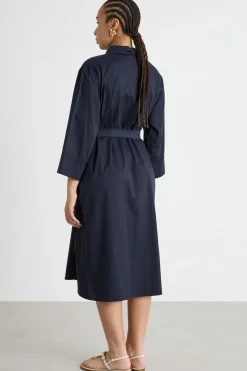 Abito chemisier con plastron - Blu