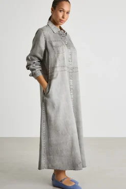 Abito chemisier effetto jeans - Grigio