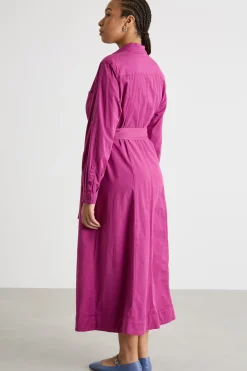 Abito chemisier in gabardina - Fuxia