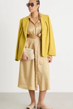 Abito chemisier in twill - Giallo