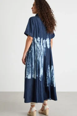 Abito chemisier tie-dye - Blu
