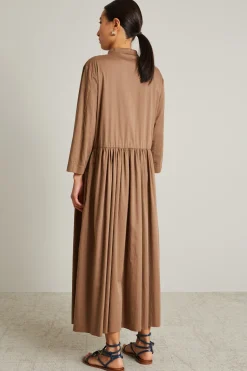 Abito con balze arricciate - Marrone Chiaro