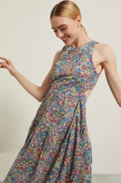 Abito con dettagli cut out - Blu Viola Verde