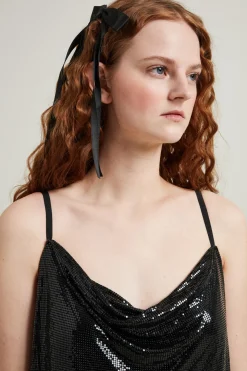 Abito con drappeggio - Nero