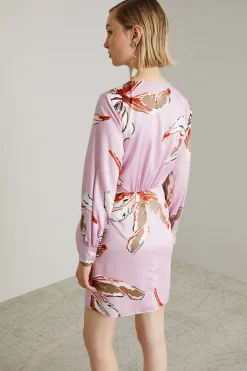 Abito con gonna a portafoglio - Rosa