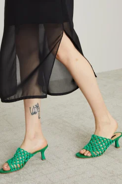 Abito con inserto in chiffon - Nero