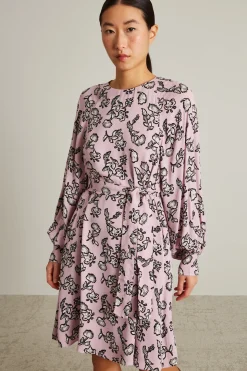Abito con maniche a sbuffo - Rosa