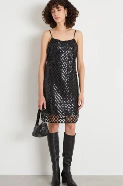 Abito con paillettes - Nero