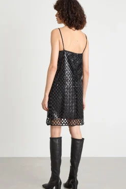 Abito con paillettes - Nero