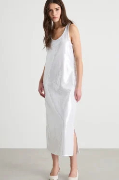 Abito con paillettes ricamate - Bianco