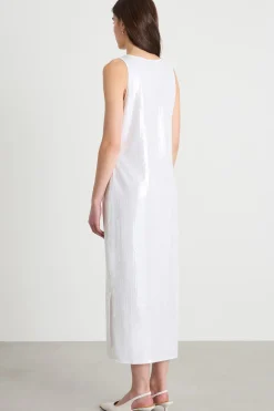Abito con paillettes ricamate - Bianco